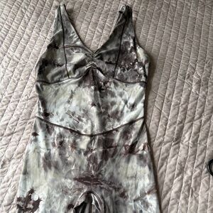 Gymshark Neutral Taupe Tie-Dye Active Romper